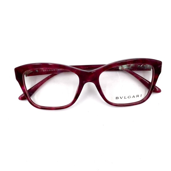 Bvlgari Cat Eye Eyeglasses Cherry Marble 4080-B Acetate‎ Full Rim Frames Women\'s main image 8